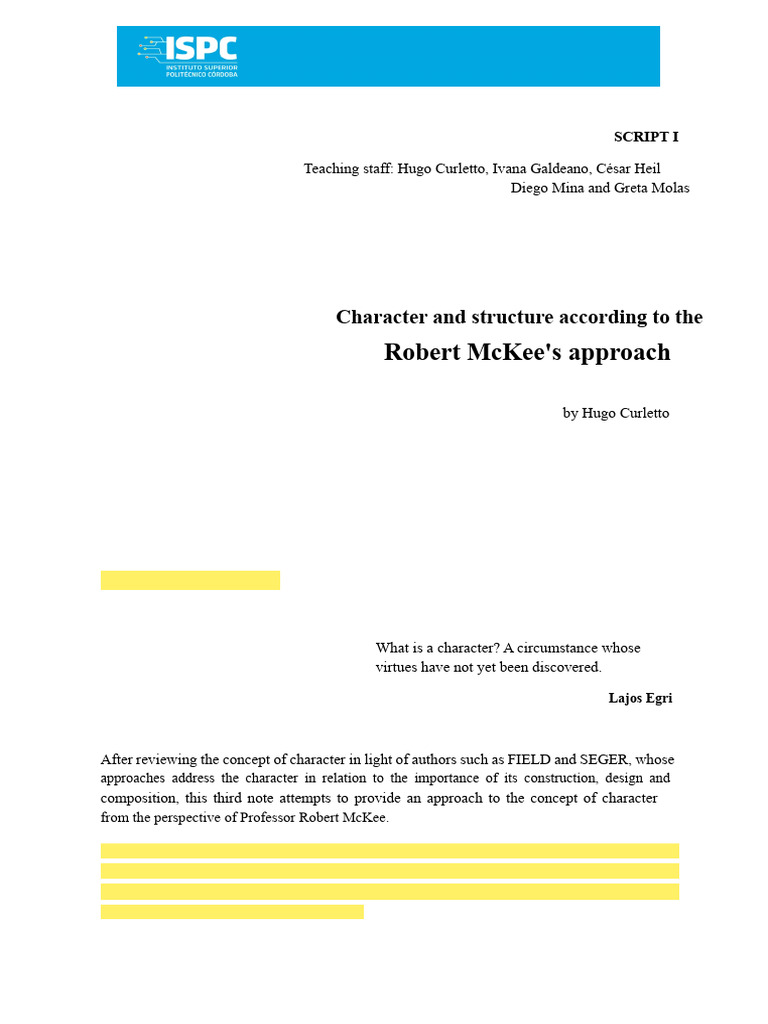 Character and Structure in Screenwriting | PDF