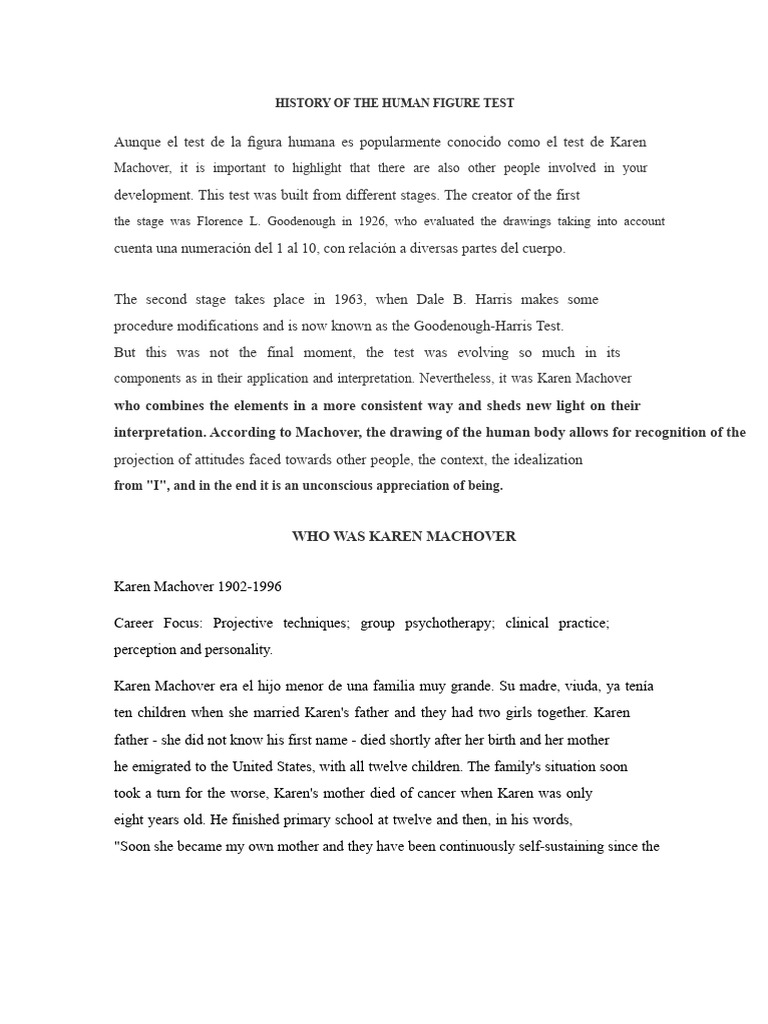 Evolution of the Human Figure Test | PDF | Psychology | Sigmund Freud