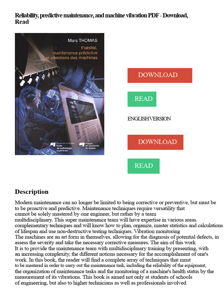 Predictive Maintenance & Machine Vibration | PDF | Reliability ...