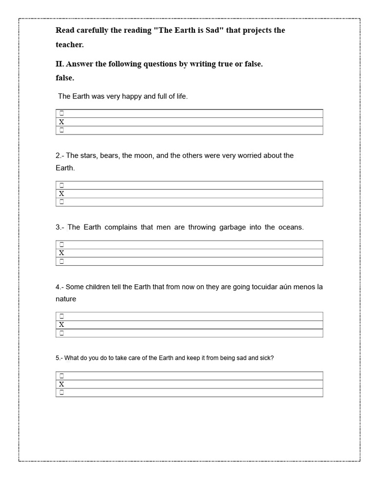 1.2 - Reading Comprehension The Earth | PDF
