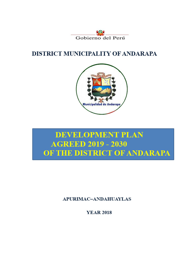 Andarapa District Development Plan 2019-2030 | PDF | Waste ...