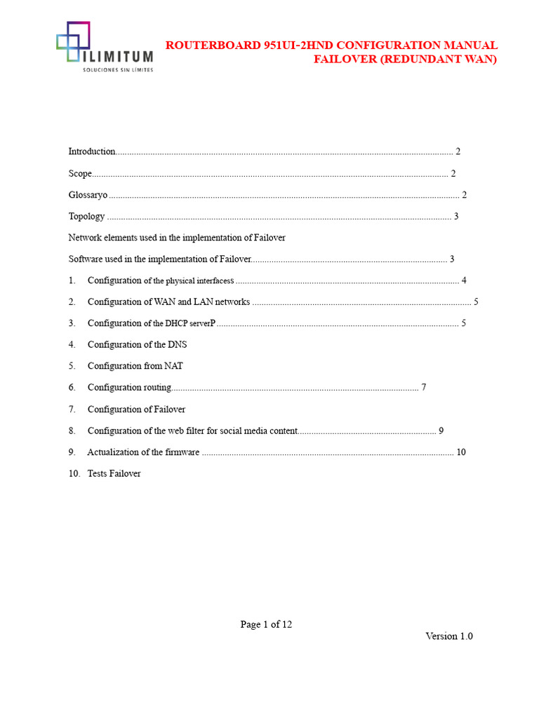 Mikrotik Failover Configuration Manual | PDF | Computer Network ...