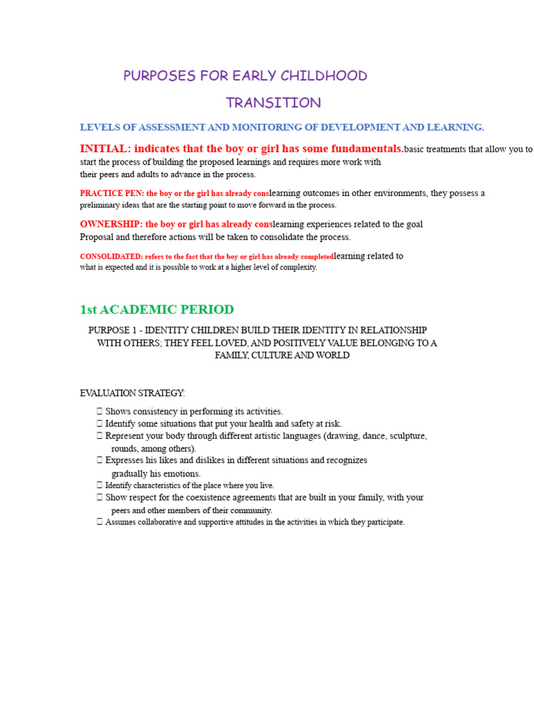 Early Childhood Development Assessment Guide | PDF | Learning ...