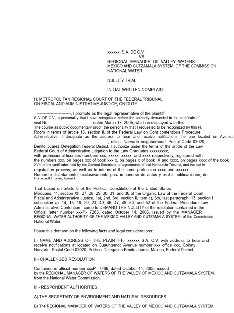 Nullity Demand | PDF | Administrative Law | Lawsuit