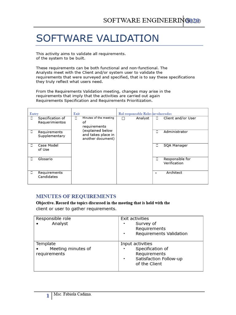 Requirements Validation Meeting Template | PDF | Specification ...