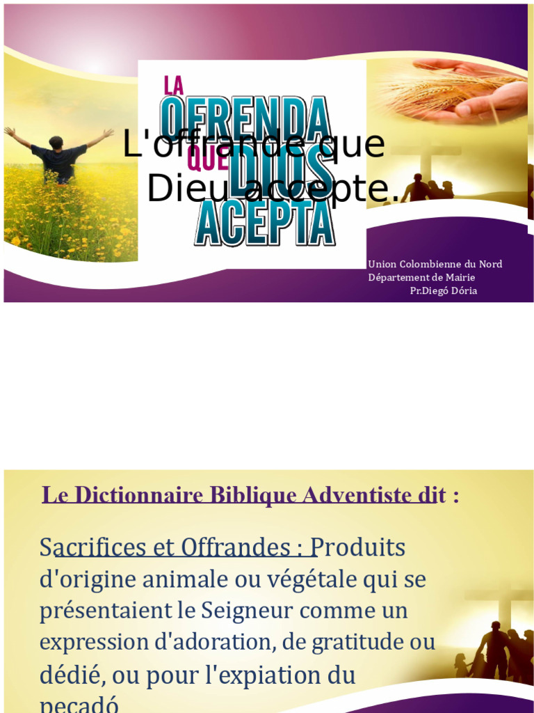 Caractéristiques d'une offrande acceptée | PDF | Doctrines et croyances ...