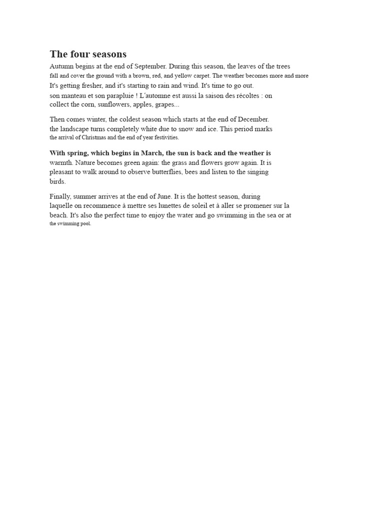 The Four Seasons | PDF
