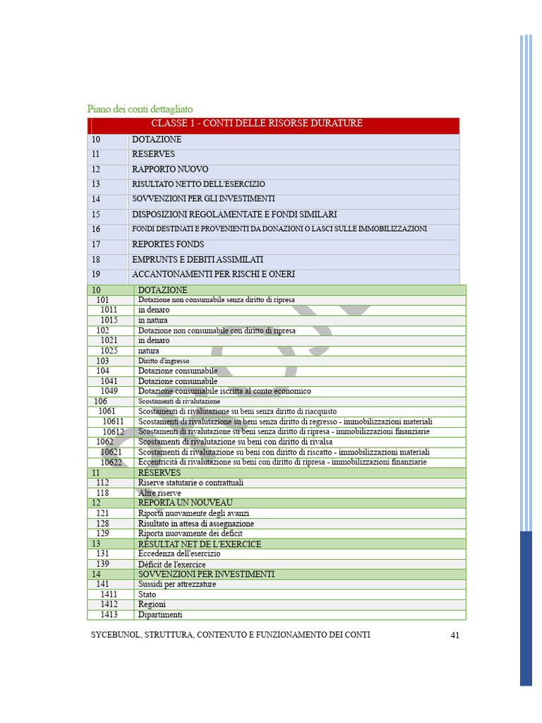 Piano Contabile Sycebnl | PDF