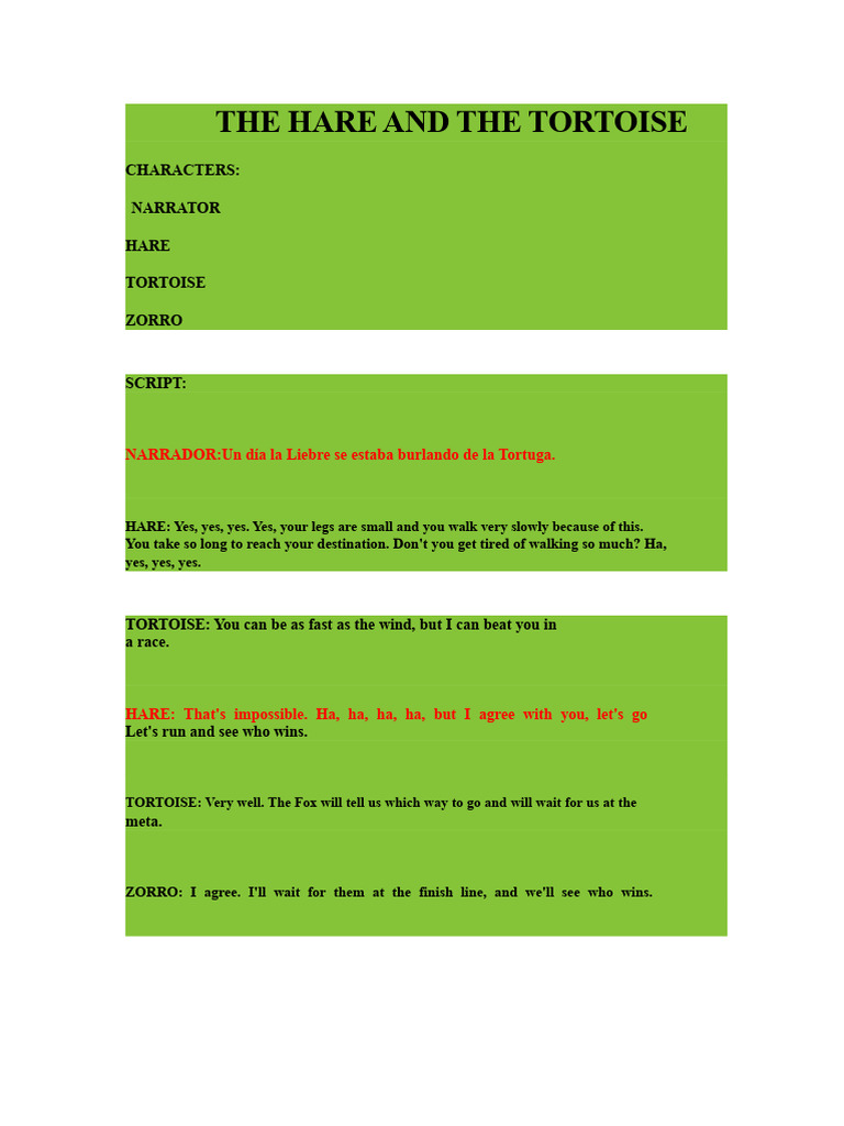 The Hare and The Tortoise | PDF