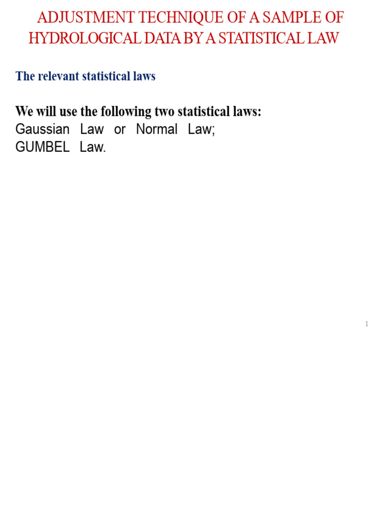Hydrological Data Adjustment Techniques | PDF | Normal Distribution ...