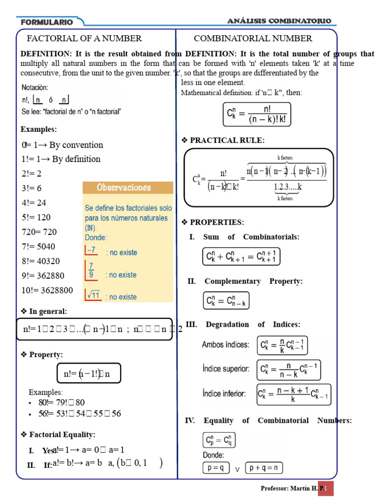 Understanding Factorials and Combinatorials | PDF