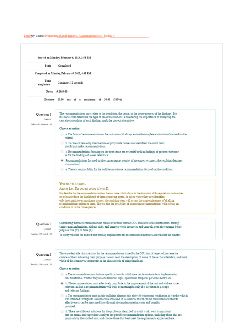 Audit Report Recommendations Guide | PDF | Audit | Risk