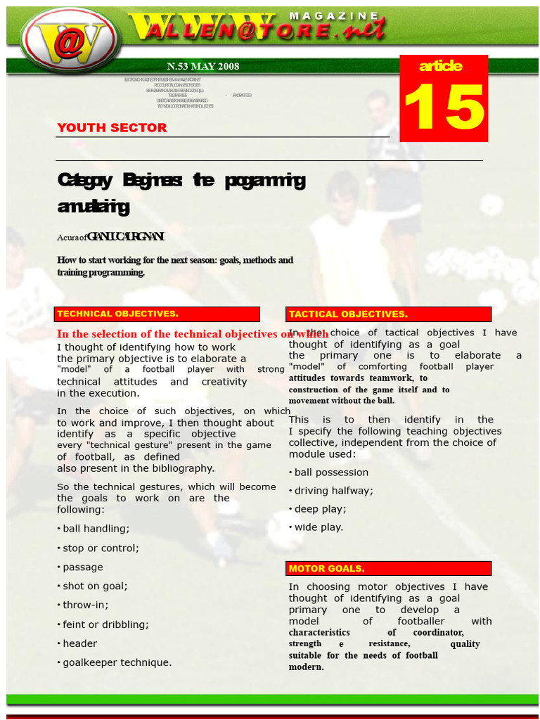 Youth Football Training Program Guide | PDF | Motor Control | Cognitive ...