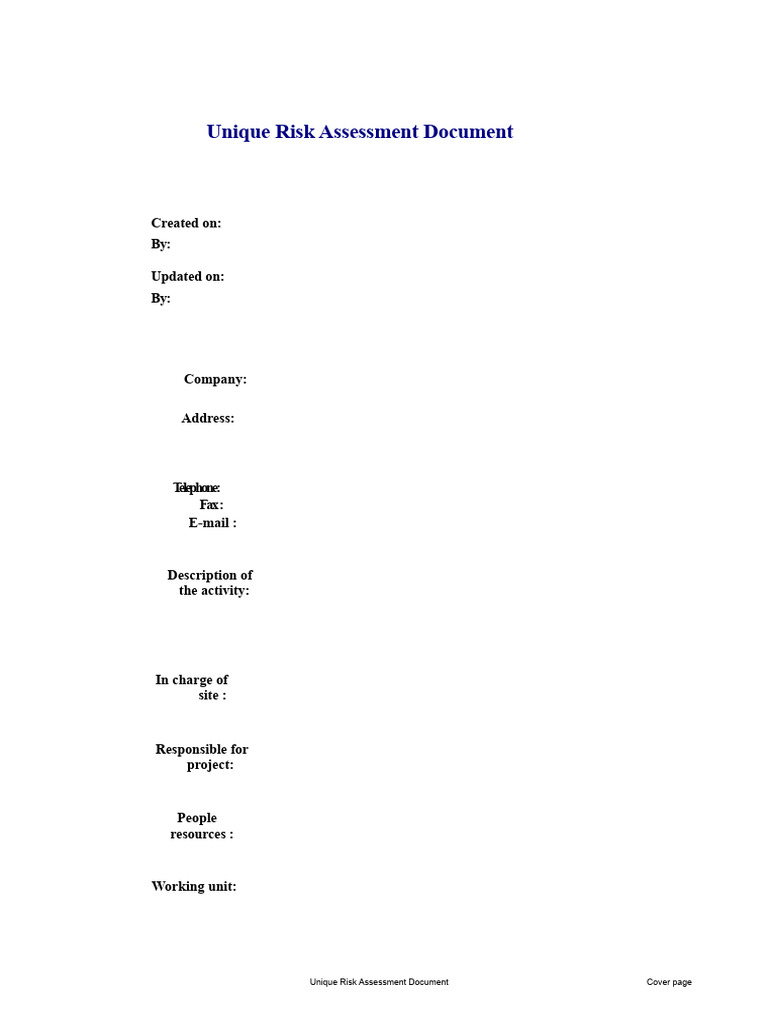 Excel Template For Unique Risk Assessment Document | PDF | Risk | Risk ...