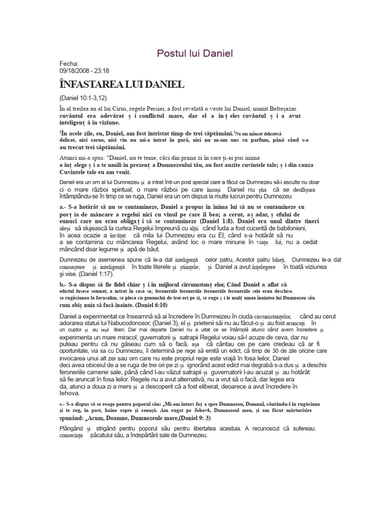 Postul Lui Daniel | PDF