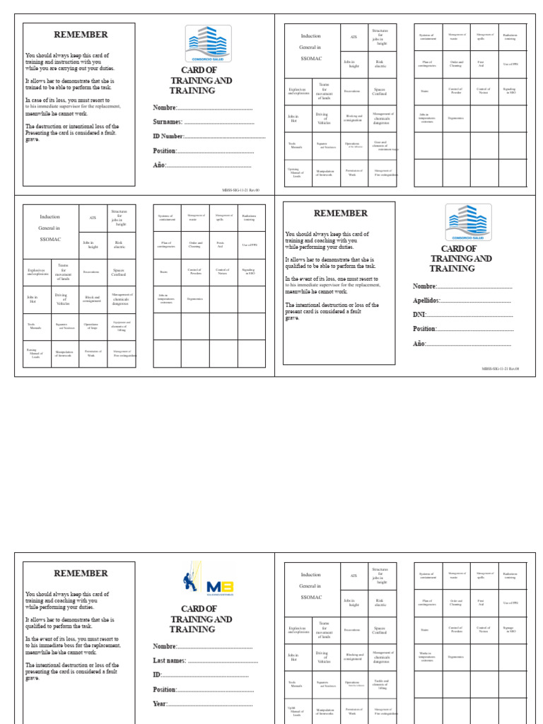 Safety Training Card for Hazardous Work | PDF | Radiation ...