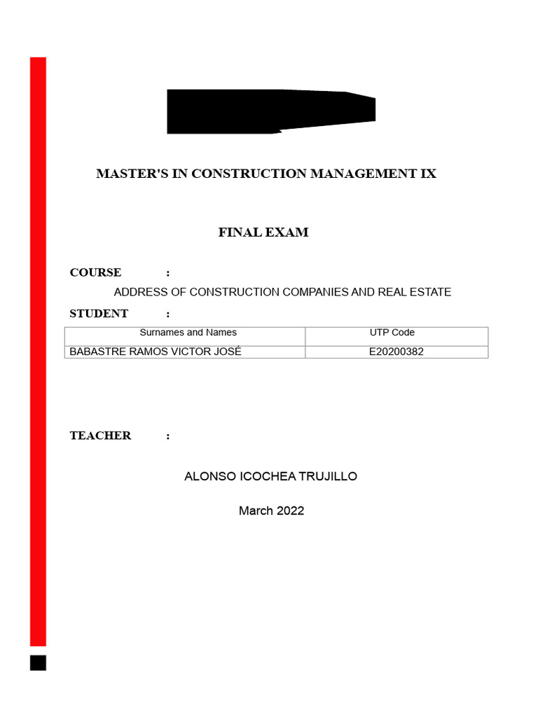Construction Management Exam Strategies | PDF | Swot Analysis ...