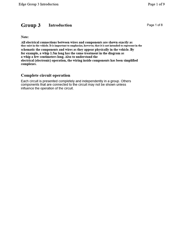Edge Group 3 Electrical Circuit Overview | PDF | Electrical Connector ...