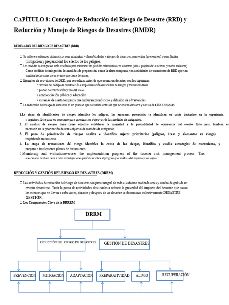 Reducción y Gestión del Riesgo de Desastres | PDF | Riesgo