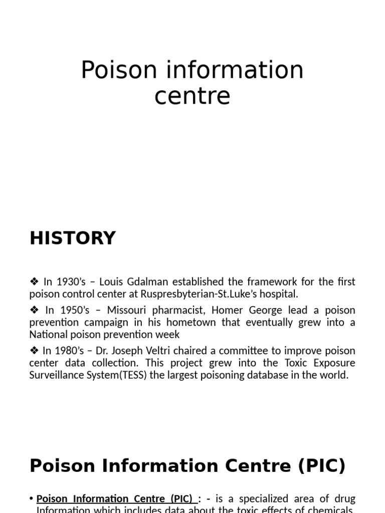 History and Functions of Poison Centers | PDF | Poison | Toxicology