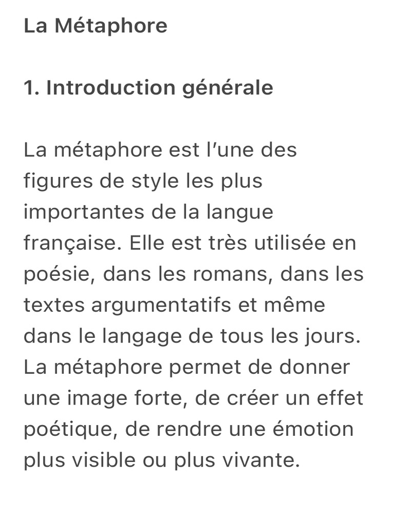 Comprendre la métaphore en français | PDF