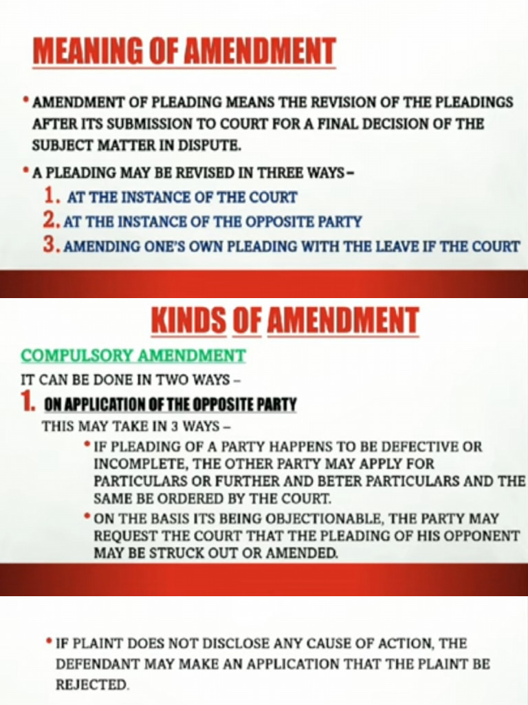 Amendment of Pleadings | PDF