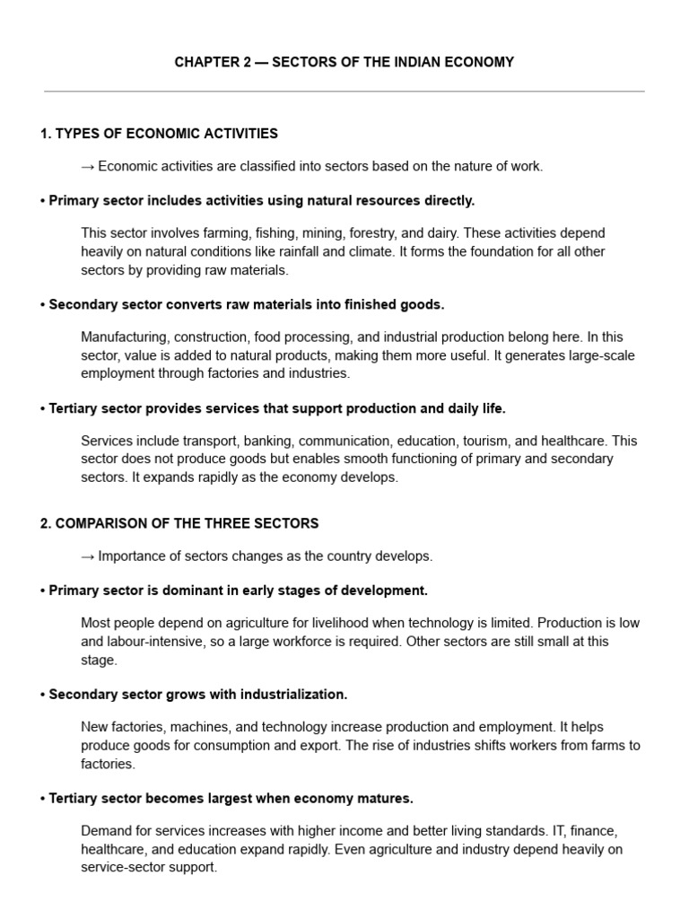 Sectors of the Indian Economy Explained | PDF | Employment | Unemployment