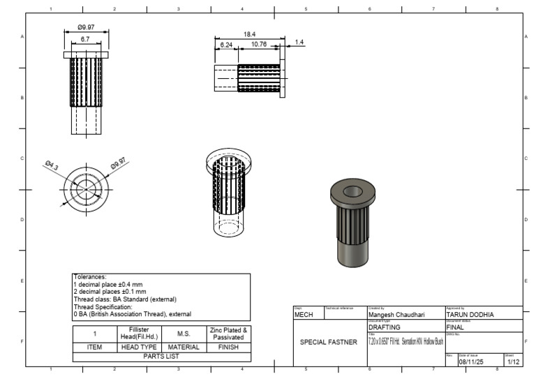 7.20 X 0.650 Fil Hd. Serration KN Hollow Bush | PDF | Building Materials