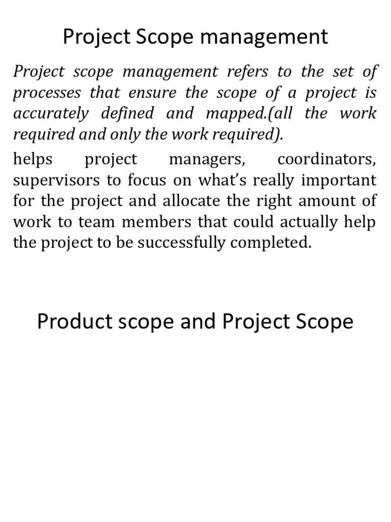 Project Scope Management Essentials | PDF