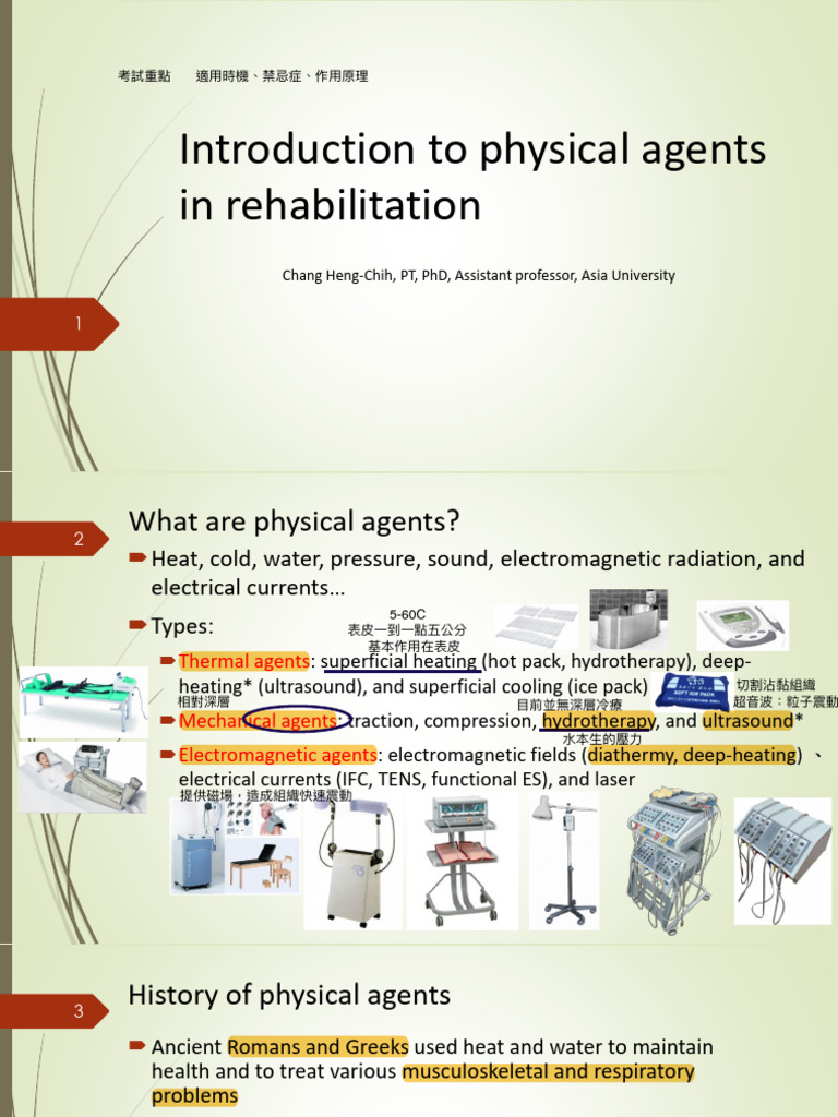 Physical Agents in Rehabilitation Overview | PDF | Pain | Physical Therapy