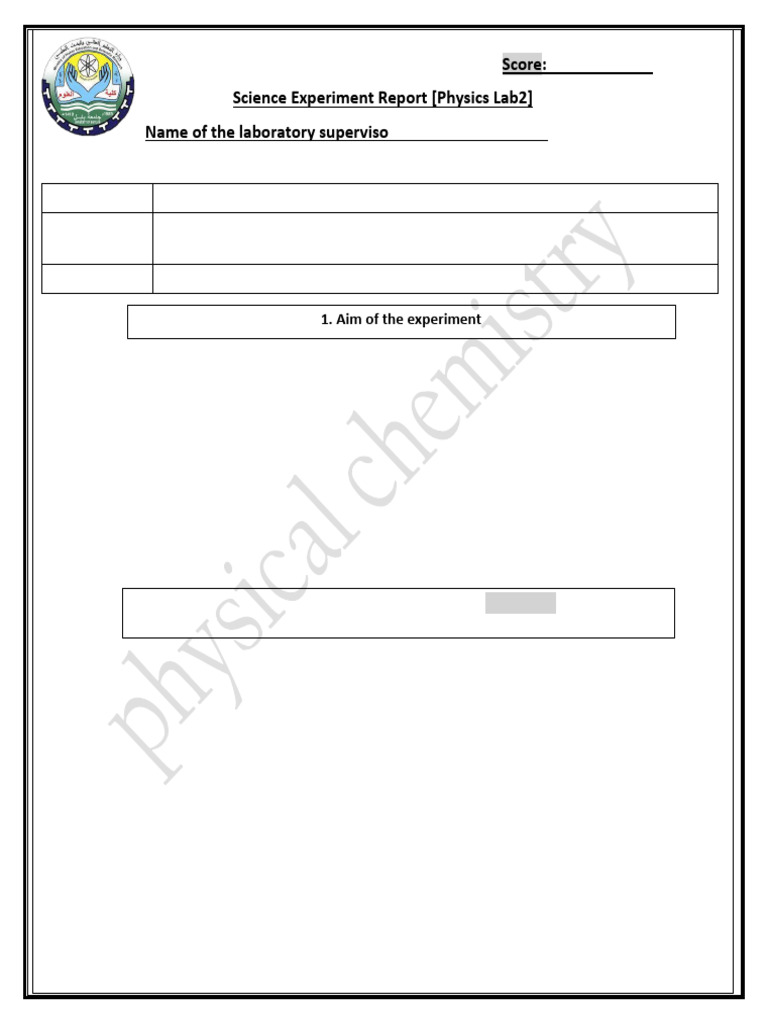 Physics Lab Experiment Report | PDF