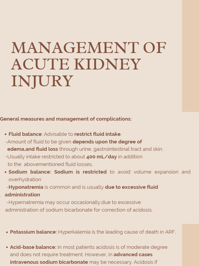 Acute Kidney Injury Management Guide | PDF | Medical Specialties ...