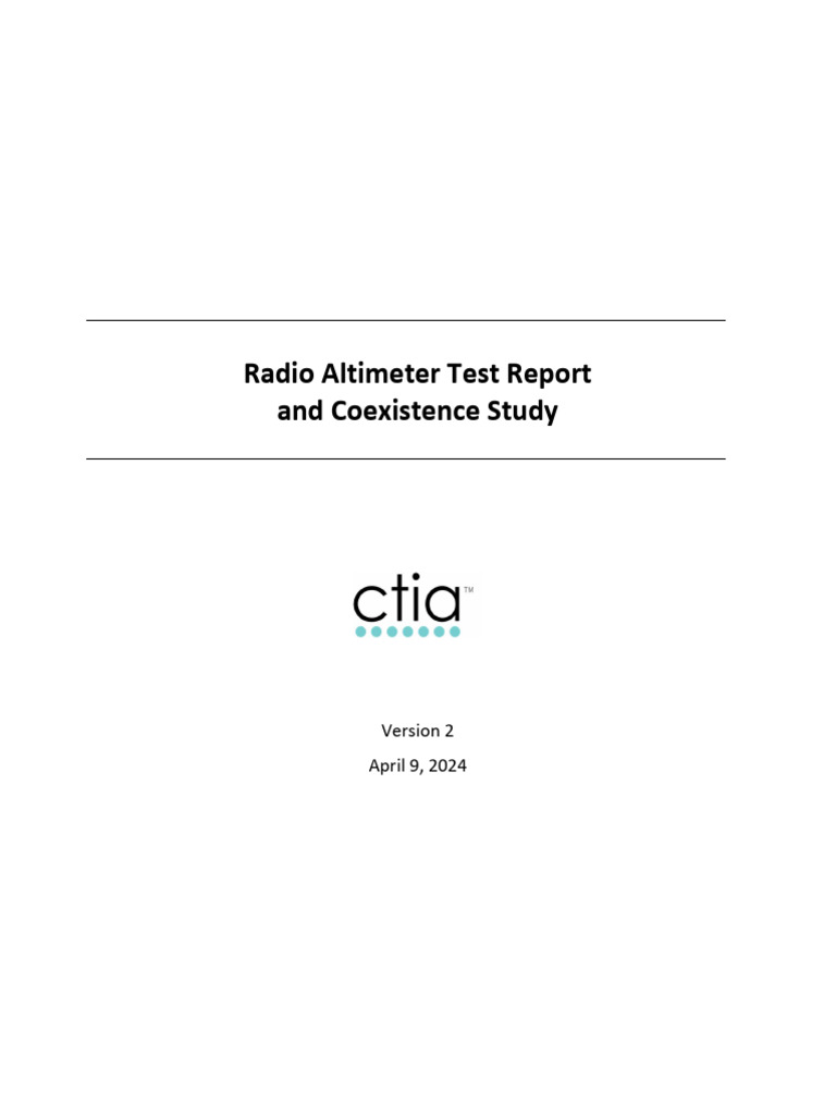 Radio Altimeter Testing & Coexistence Study | PDF | Radio Spectrum | Radio