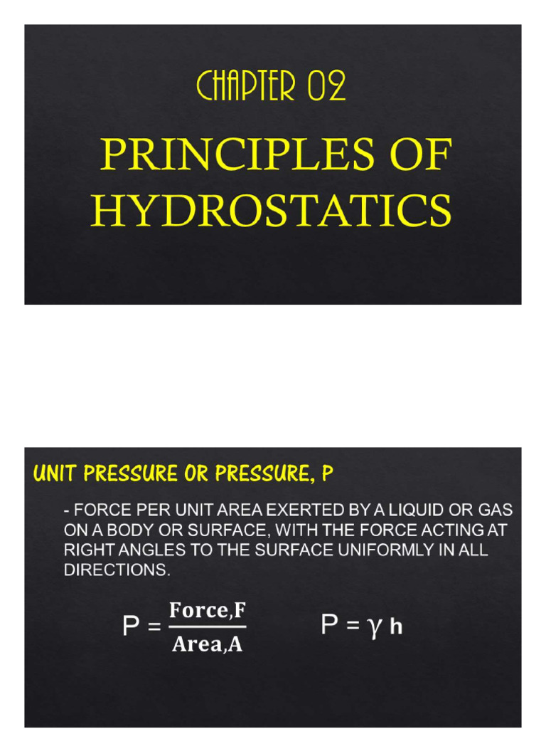 Chapter 02 Principles of Hydrostatics | PDF