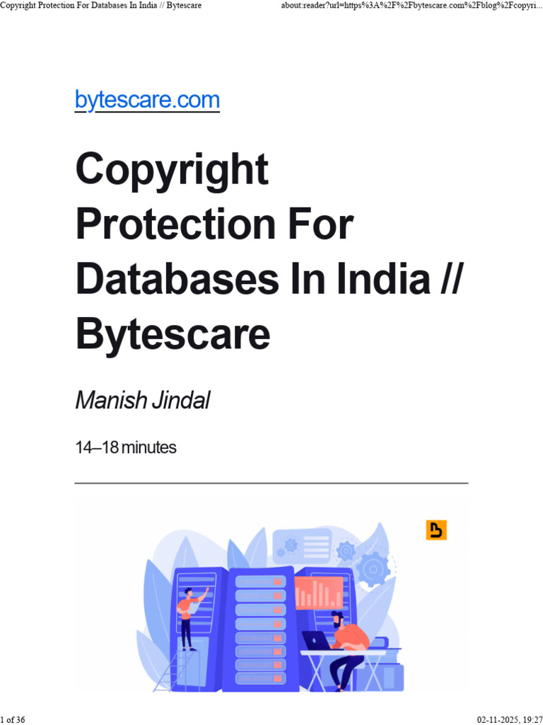 Copyright Protection for Databases in India __ Bytescare | PDF ...
