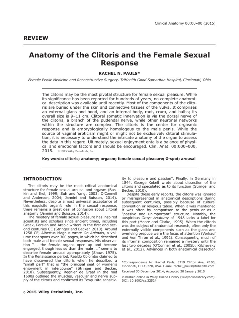 Clitoral Anatomy and Sexual Response | PDF | Clitoris | Orgasm