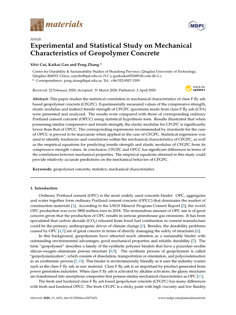 Materials 13 01651 v2 | PDF | Strength Of Materials | Young's Modulus