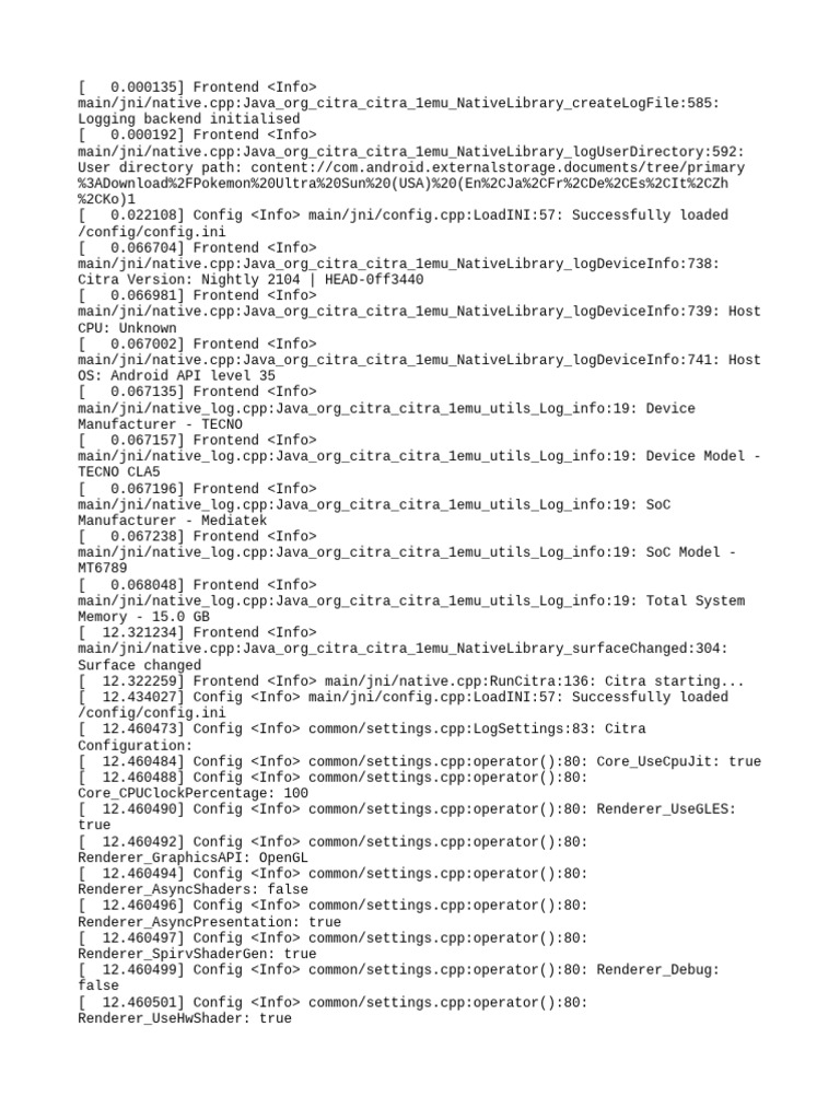 Citra Emulator Log Analysis on Android | PDF | Computing Platforms ...