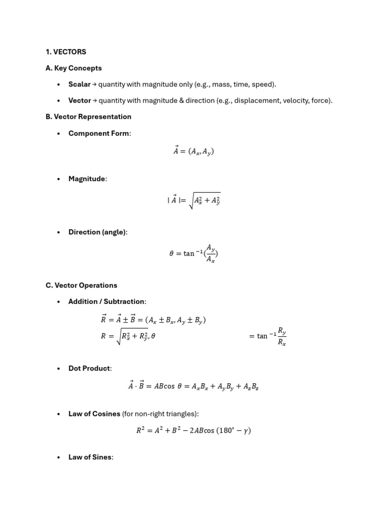 Understanding Vectors and Motion Concepts | PDF | Force | Euclidean Vector