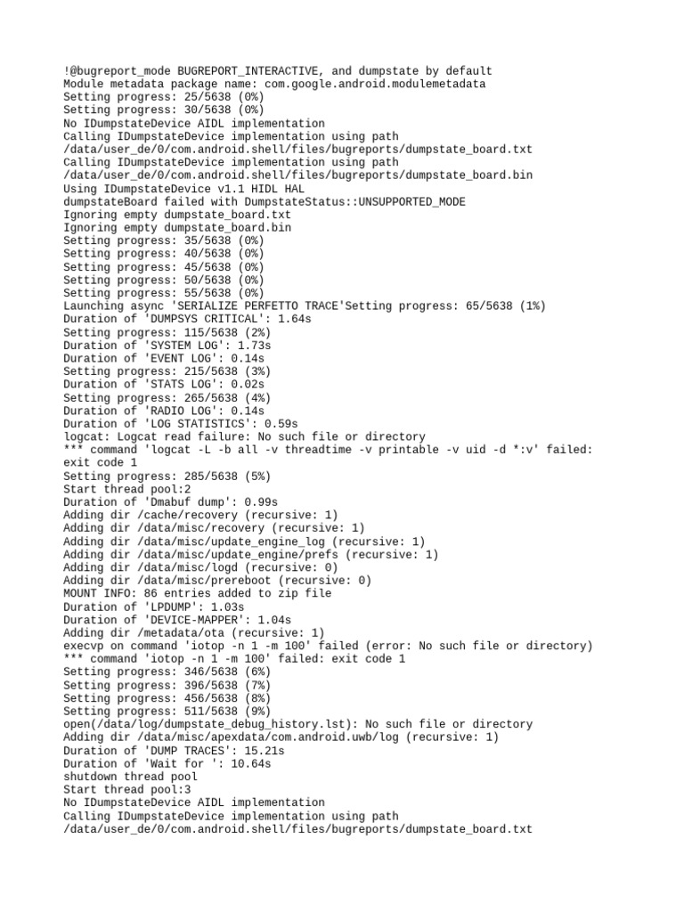 Dumpstate Log | PDF | Computer Engineering | Software
