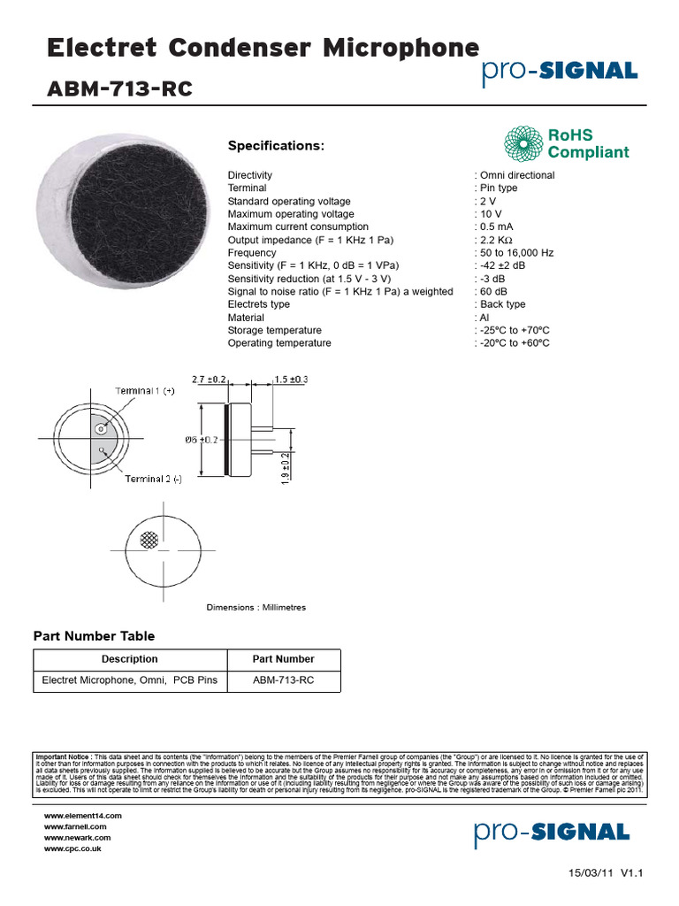 ABM-713-RC | PDF | Microphone | Electrical Engineering