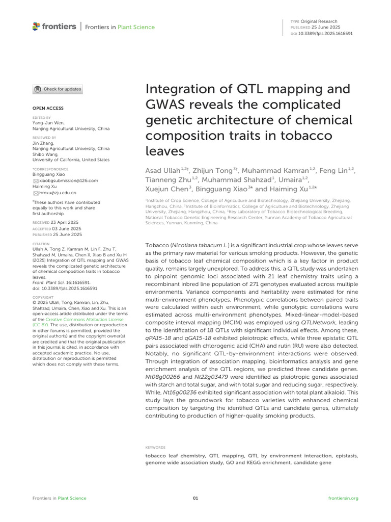 Integration of QTL Mapping and GWAS | PDF | Quantitative Trait Locus ...
