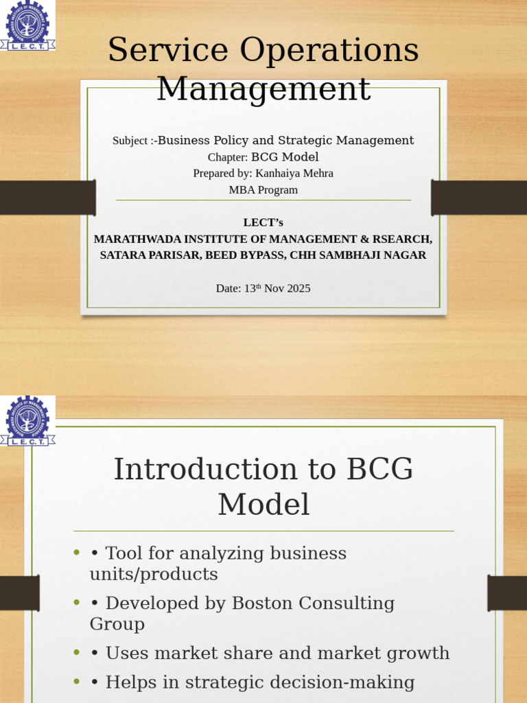 BCG Model for Strategic Management | PDF | Private Sector | Business ...