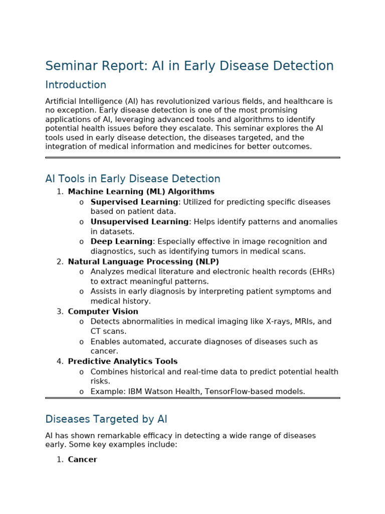 Ai Early Disease Detection | PDF | Artificial Intelligence ...