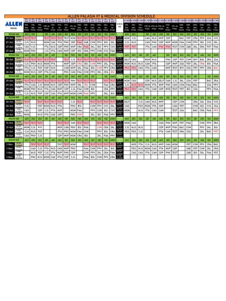 Timetable | PDF
