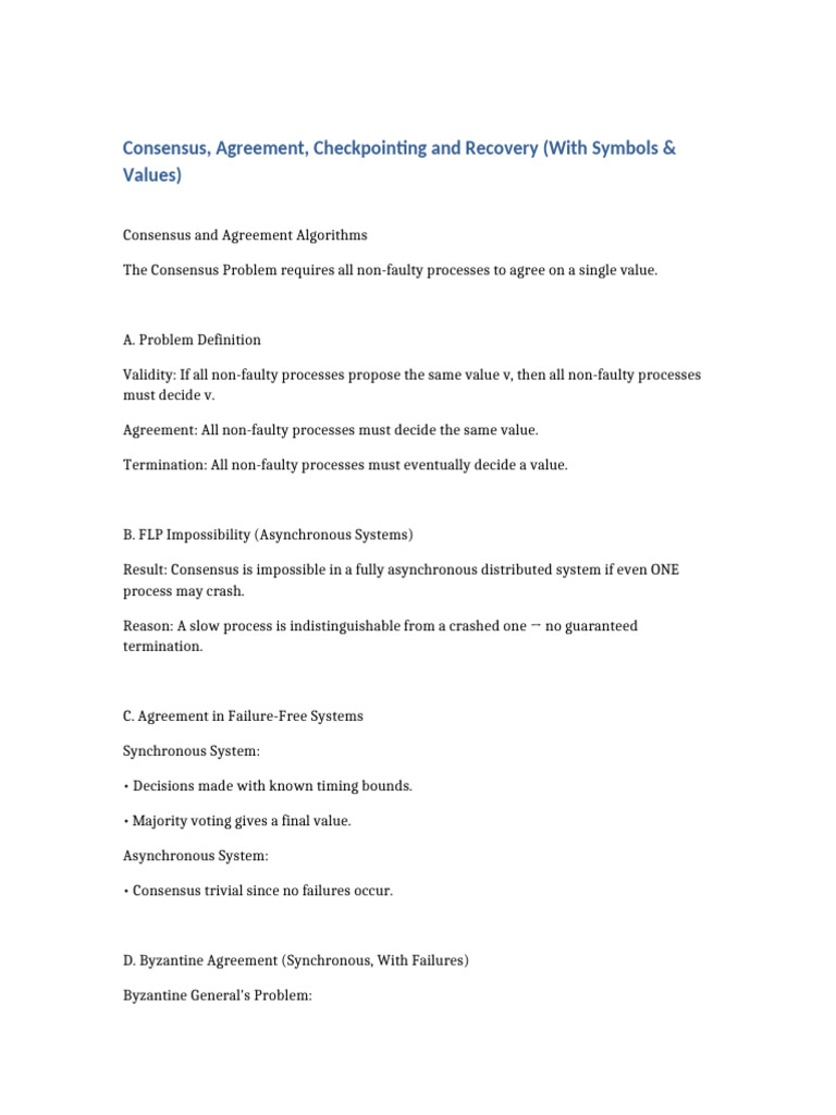 Consensus Checkpointing With Values | PDF | Computer Programming ...