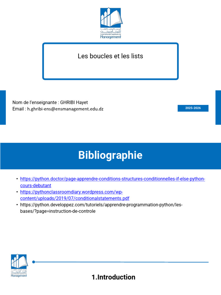 Boucles et Listes en Python | PDF | Structure de contrôle | Paradigme ...