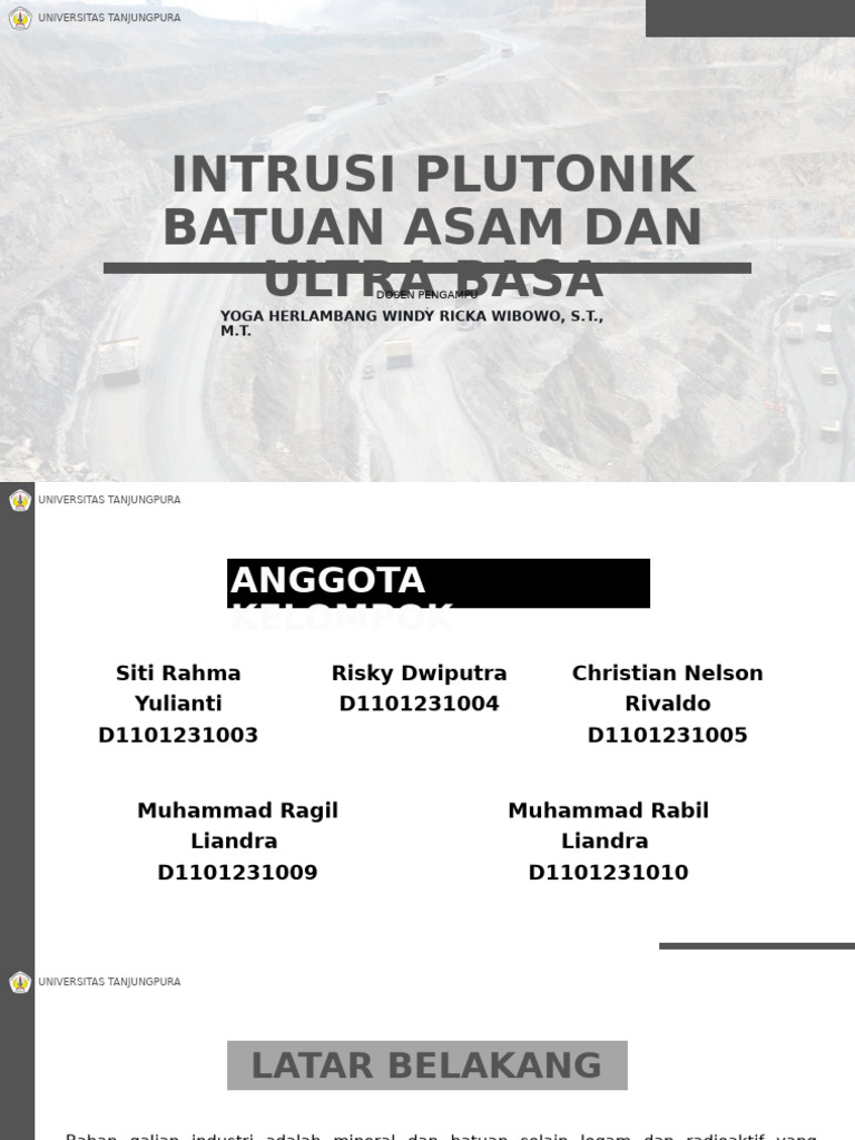 Intrusi Plutonik: Batuan Asam & Ultrabasa | PDF