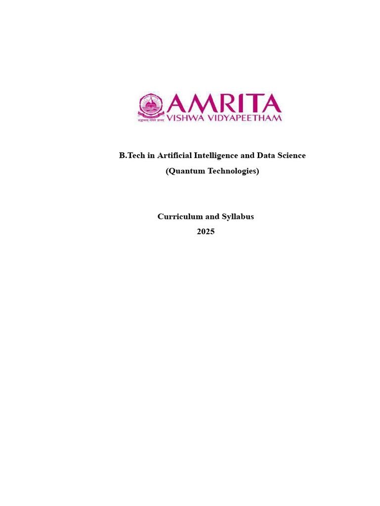 B.Tech in AI & Data Science Curriculum | PDF | Linear Algebra | Matrix ...