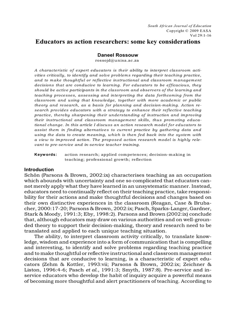 Action Research for Educators' Growth | PDF | Action Research | Teachers